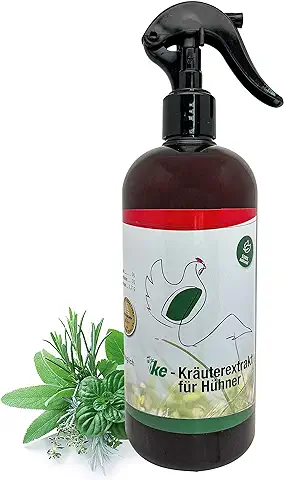 KE - Extracto de Hierbas para Pollos de 500 ml, más de 50 Hierbas Orgánicas, Alimento Complementario para la Digestión y la Microflora Intestinal en Pollos, Aumenta el Rendimiento del Aire, Promueve  