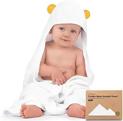 KeaBabies Toalla de Baño - Toallas con Capucha Suave para Bebé con Capucha Toalla de Bebé de Bambú Orgánico para Infantil - Toalla Natural (Oso)  