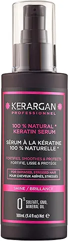 Kerargan - Suero Capilar Ultra Reparador con Queratina para Cabello Dañado - Protector, Alisante - Aceites Naturales de Ricino, Macadamia, Argán - Sin Sulfatos, GMO, Aceite Mineral - 100ml  