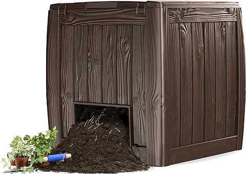 Keter A-1613-1 548584 Compostador con Base, Marrón, 340 l  