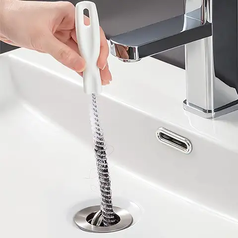 KEYRI 2 Piezas Cepillo de Limpieza para Desagüe, Flexible 45cm Cepillo de Limpieza de Tuberías, Herramienta de Drenaje para Eliminar Pelos y Desatascar, para la Limpieza de Baño Cocina (2 Piezas)  