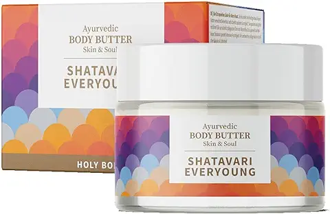 Khadi SHATAVARI EVERYOUNG Manteca Corporal Ayurvédica, rica Manteca Corporal, Repara, Suaviza y hace la piel más Resistente, 100% Natural y Vegana, Cosmética Natural Certificada, 100ml  