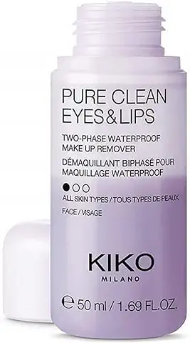 KIKO Milano Pure Clean Eyes & Lips Mini Desmaquillante Bifásico para ojos y Labios, en Formato mini  