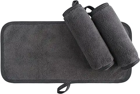 KinHwa Toalla para Desmaquillar y Limpiadora Facial Make-up Paño de Limpieza Facial Make up Remover Cloth se Sólo USA con Agua 15 cm x 30cm 3 Unidades Gris  