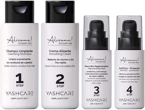 Kit Alisado Organico Vegano Profesional - Alisador pelo con Tratamiento Hidratante - Anti Frizz, Nutritivo y Reparador-Champú, Alisador, Mascarilla pelo seco y Dañado Junto Crema Alisadora Protectora  