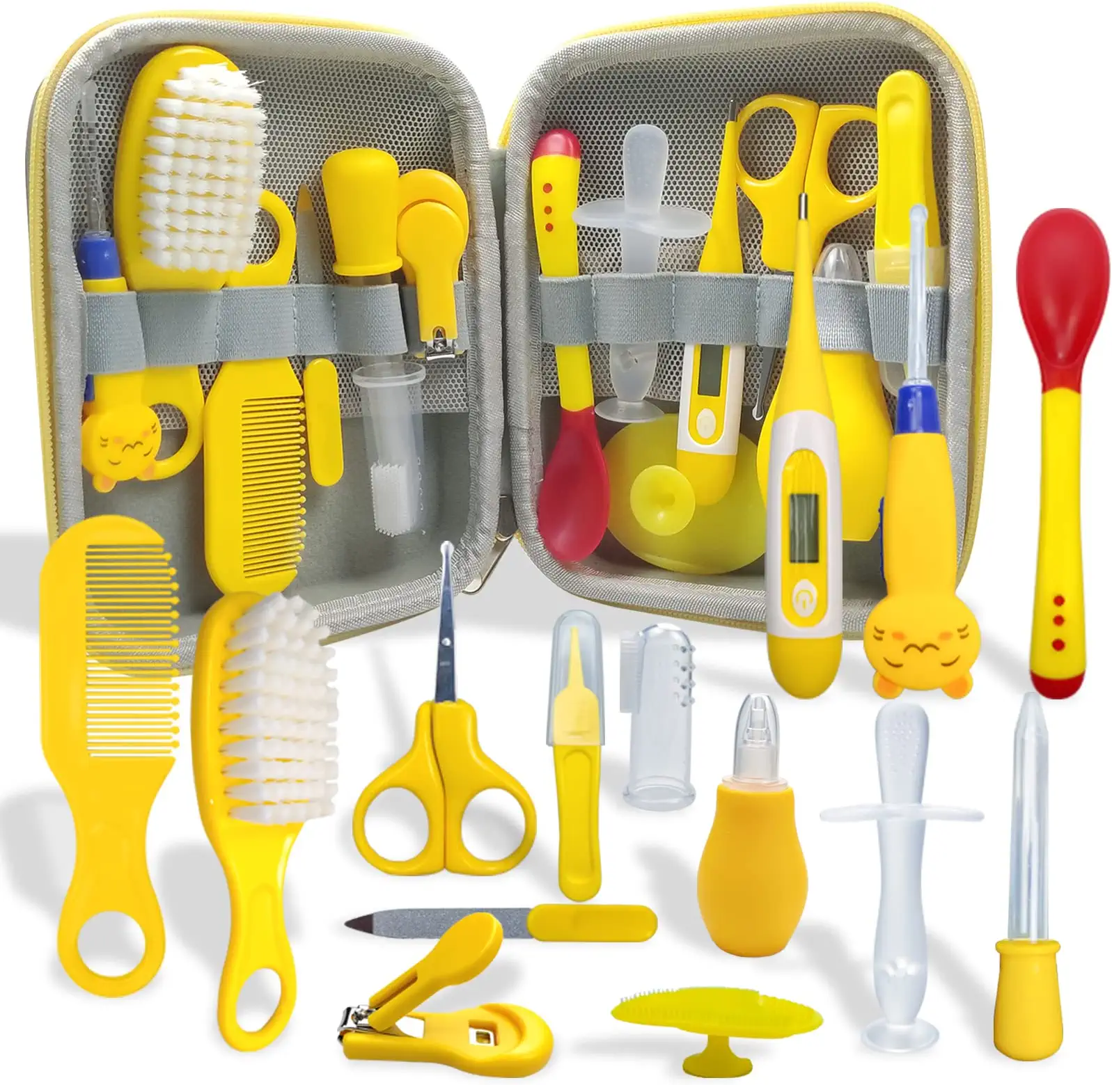 Kit Bebe Recien Nacido Higiene, MKNZOME 14 Piezas Set Cuidado Bebe Recien Nacido con Estuche de Transporte Kit de Aseo para Bebés Regalo para Recién Nacidos Niños Pequeños