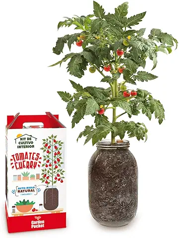 Kit Cultivo Interior Tomate Cherry con AUTORIEGO NATURAL -Garden Pocket  