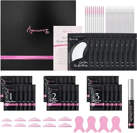 Kit de Elevación de Pestañas, Profesional Kit de Permanente Lifting Pestañas, Kit de Levantamiento de Pestañas DIY Salón, Rizado Semi Permanente, Lash Lift, Paquete Individual Beauty7 (10 Set)  