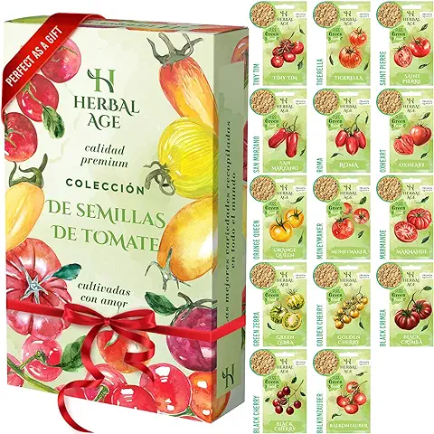 Kit De Semillas De Tomate Pack, 14 Variedades Selectas De Tomates, 480 Semillas Tomates Gigantes Para Cultivar De Semillas Huerto Frescas para Mini Huerto, Planta Interior, Semilla Tomate Cherry  