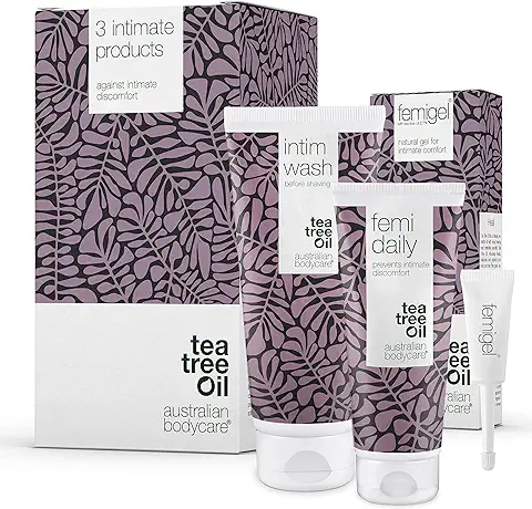 KIT de Tratamiento íntimo: 3 Productos para el Cuidado íntimo | Reduce la Sequedad, Picazón y Enrojecimiento | Contiene: Intim Wash 200 ml + Femi Daily 100 ml + Femigel 5x5 ml | Australian Bodycare  