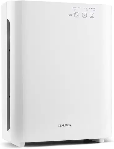 Klarstein Vita Pure 2G - 5 Funciones - Purificador de aire - Ionizador - Filtro HEPA de 5 Capas: Filtracion 99,97% - Hasta 50 m² - Lámpara UV-C - Bajo Consumo - Silencioso (30dB) - Control Táctil - Temporizador - 3 Velocidades - Apto Alérgicos - Blanco Klarstein Vita Pure 2G - 5 Funciones - Purificador de aire - Ionizador - Filtro HEPA de 5 Capas: Filtracion 99,97% - Hasta 50 m² - Lámpara UV-C - Bajo Consumo - Silencioso (30dB) - Control Táctil - Temporizador - 3 Velocidades - Apto Alérgicos - Blanco