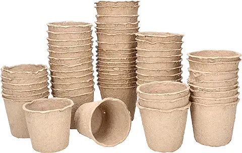 KOTARBAU® 60 Macetas de Cultivo de Turba, 6 x 6 cm, Biodegradables y Respetuosas con Medio Ambiente, Macetas Ecológicas para Plántulas, Hierbas y Semillas, Macetas Pequeñas, Redondas, 60 Unidades  