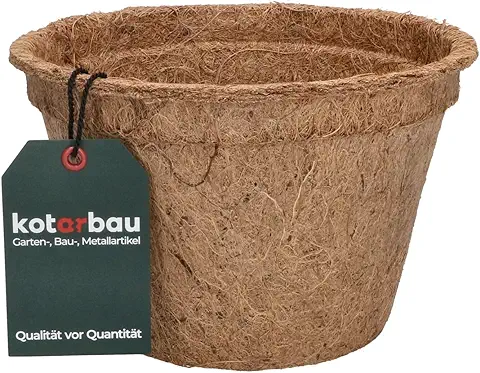 KOTARBAU® Maceta de Coco, 12 x 19,5 cm, 100% Natural, Fibras de Coco, Biodegradable, Macetas de Cultivo, Forro de Fibra Vegetal, Tiestos Ecológicos para Plantas, Hierbas y Semillas, Macetero  
