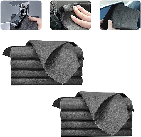 KUIRUNRX 10 Paños de Limpieza Mágicos Espesos, Paños de Limpieza Mágicos, Paños de Limpieza, Paños de Limpieza de Microfibra Reutilizables, para Limpiar Cristales (11.81 * 11.81 Pulgadas)  