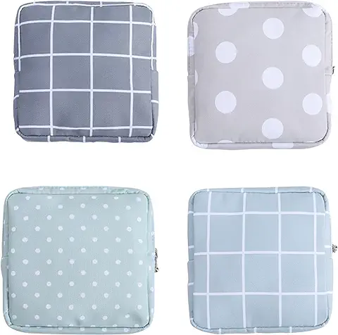 Kytpyi Bolsa Menstrual, 4 Piezas Bolsa para Servilletas Sanitarias Bolsa Tampones y Compresas Monedero mini Mujer mini Bolsa de Almacenamiento para Chicas Adolescentes Mujeres Señoras  
