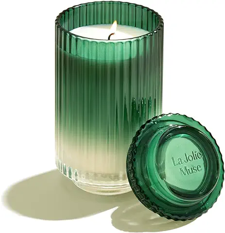 LA JOLIE MUSE Vela Perfumada de Granada y Pino, Velas Grandes Perfumadas para el Hogar, Lujosas Velas Ecológicas para Regalar en Vacaciones, Vela de soja Natural, 120 Horas de Combustión, 538 grs.  