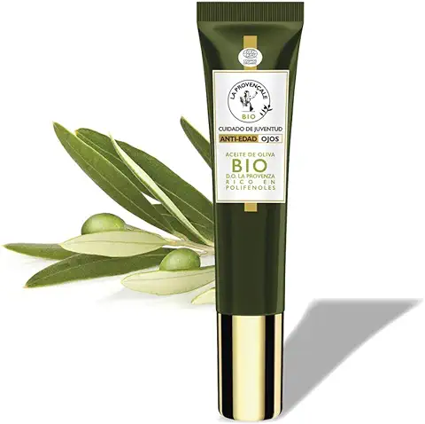 La Provençale Bio, Contorno de Ojos Anti-Edad con Aceite de Oliva BIO y Flor de Aciano Descongestionante, Reduce Bolsas y Ojeras, Alisa Líneas de Expresión, Hidratante 15 ml