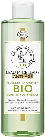 La Provençale Bio Micellaire Anti-Age Visage/Yeux Certifié Bio Huile d'Olive Bio AOC Provence Fabriqué en France pour Tous Types de Peaux 400 ml