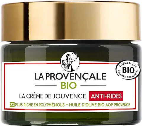 La Provençale – La Crème de Jouvence Anti-Rides – Soin Visage Certifié Bio – Huile D’Olive Bio AOC Provence – Pour Tous Types de Peaux, Même Sensibles – 50 ml  