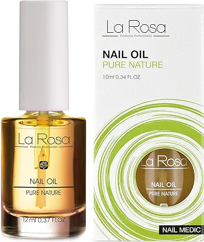 La Rosa Productos Profesionales Naturaleza pura Uñas Oil Acondicionador Regenerador con Vitamina E y Aceite de Almendras Dulces para Todo Tipo de Uñas Suaviza Cutículas Nutre Placas 10 ml  