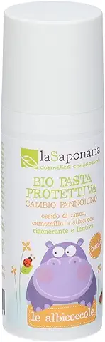 LA SAPONARIA - Crema Protectora para Recambio de Pañal - Efecto Protector para la Sensible piel de la zona del Pañal - Efecto Nutritivo y Calmante - Forma una Barrera Protectora - Vegana - 75 ml  