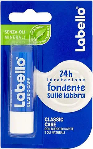 Labello Classic Care Fórmula sin Aceites Minerales ni Parabenos, 24h de Hidratación  