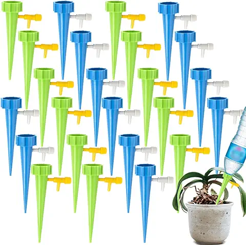 LABOTA 24 Piezas Sistema de Riego Automático Kit,con Sistema de Riego de Plantas de Liberación Lenta con Interruptor de Válvula de Control para Plantas de Interior y Exterior  