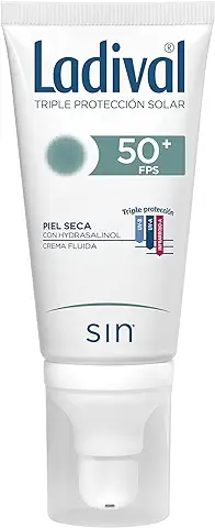 Ladival Protector Solar Facial FPS 50 con Hydrasalinol para piel seca con Vitaminas Antiedad y Antioxidantes - 50ml  