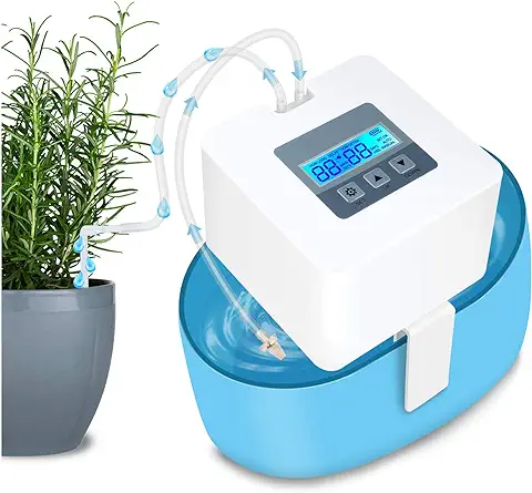Landrip Sistema de Riego Automático, DIY Kit de Riego por Goteo para Plantas de Interior, Operación de Alimentación Micro USB, Riego de Las Plantas de Vacaciones…  