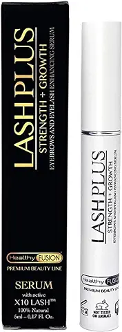 Lash Plus | Potente Tratamiento de Sérum para Pestañas y Cejas | Fortalece, Alarga y Aporta Volumen | Pestañas más Largas y Cejas más Espesas y Definidas | Sérum X10 LASH™ sin Parabenos y 100% Natural  