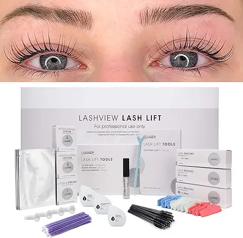 LASHVIEW Kit de Levantamiento de Pestañas, kit Permanente de Pestañas Profesional, Juego de Líquidos, Semipermanente, Permanente de Rizado, Juego Permanente de Extensión de Levantamiento de Ondas  