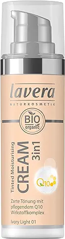 Lavera 3en1 Tinted Moisturising Cream Q10 -Ivory Light 01- Crema Hidratante ∙ Base de Maquillaje ∙ Aloe Vera ∙ Vegan ✔ Cosmética Natural ✔ Bio ✔ Maquillaje Organico 100% Certificado (30 ml)  