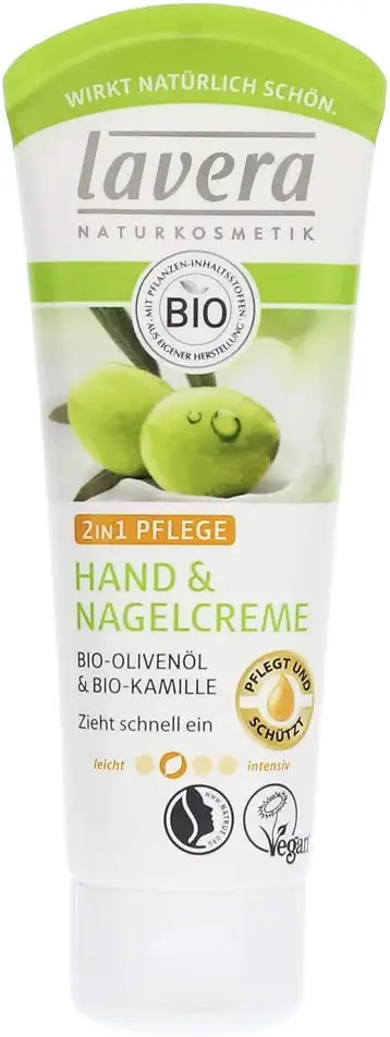 Lavera mano & Uñas Crema 2 in1 Cuidado - bio Aceite de Oliva & bio Camomila, 75ml  