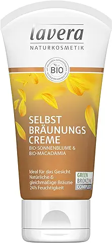 Lavera - Crema Bronceadora Facial de Aceite de Macadamia Orgánico y Aceite de Girasol Ecológico, Ideal para la Cara, 24 h de Humedad, Bronceado Natural y Uniforme, Vegano, Cosmética Natural, 1 x 50 ml  