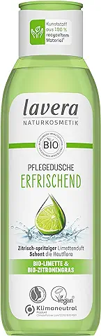 Lavera Gel de Ducha Refrescante – Gel de Ducha con lima Orgánica y Hierba de Limón Orgánica – Limpieza Suave y Suave – Aroma Cítrico y Limón – Cosmética Natural – Vegano – Orgánico (1 x 250 ml)  