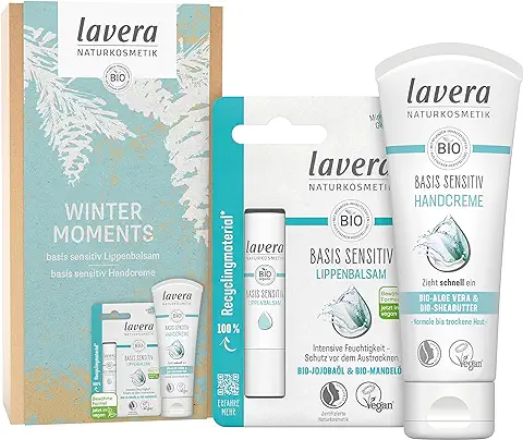 Lavera Set de Regalo – Winter Moments – Crema de Cáñamo y Bálsamo Labial – base Sensible – Vegano  