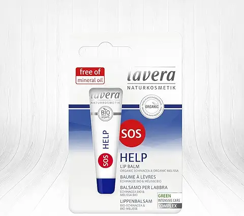 Lavera SOS Help Bálsamo Labial ∙ Vegano Cuidado Labial Biológico Cosméticos Naturales 100% Certificados 8 ml  