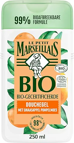 Le Petit Marseillais Gel de Ducha con Certificado Orgánico de Pomelo Naranja (250 ml), gel de Ducha con pH Neutro para la Piel, Suave Aroma con un Aroma Especialmente Agradable, Hidrata y Refresca  