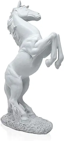 LEPENDOR Estatua de Resina de Caballo de pie para la Decoración del Hogar Escultura de Adorno Animal Escultura Decorativa de Estatuilla de Arte de Caballo de Cría (Blanco)  