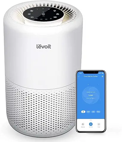 LEVOIT Purificador de Aire Inteligente, Filtro HEPA, CADR 170m³/h a 35m², Control por Alexa, Silencio Modo Sueño Inferior a 24dB, Elimina 99,97% de Alergia Polen Olor y Caspa de Mascota,Blanco LEVOIT Purificador de Aire Inteligente, Filtro HEPA, CADR 170m³/h a 35m², Control por Alexa, Silencio Modo Sueño Inferior a 24dB, Elimina 99,97% de Alergia Polen Olor y Caspa de Mascota,Blanco