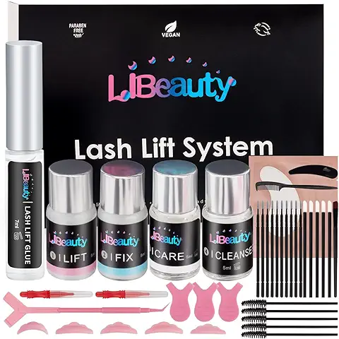 Libeauty Kit de Levantamiento de PestañAs | Kit de Permanente de PestañAs | Kit Profesional de LaminacióN de Cejas, Herramientas Completas, Rizo Semipermanente, Efecto de Larga DuracióN  