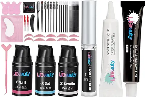 Libeauty - Kit de Levantamiento de Pestañas y kit de Tinte para Cejas, kit de Laminación de Cejas Permanente 2 en 1, Rizador de Pestañas con Herramientas Completas  