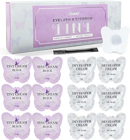 Libeauty Tinte De PestañAs, 2 En 1 Tinte Para PestañAs &Tinte Cejas, Embalaje Desechable Para FáCil Portabilidad Traje áCil De Usar Para El Hogar Y El SalóN  