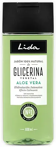 Lida - Jabón Líquido 100% Natural de Glicerina y Aloe Vera, Elaboración Tradicional - 600 ml  