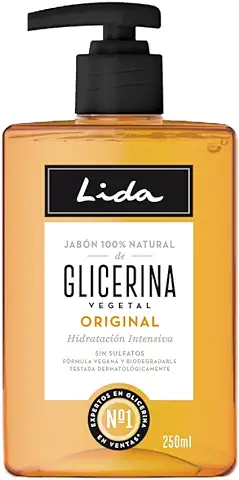 Lida - Jabón Líquido de Manos 100% Natural de Glicerina, Elaboración Tradicional - 250 ml  