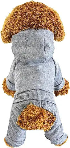 LifeWheel Ropa Perro Sudaderas con Capucha para Perros Abrigo de Invierno Cálido para Perro Sudadera Perro para Ropa de Perro Pequeño Mediano (Gris, M)  