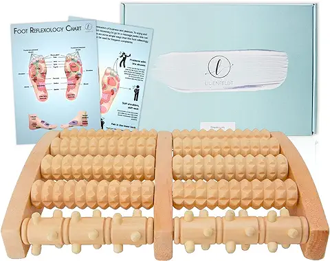 LILIENFELDT Masajeador de Pies - Rodillo Masaje Pies para Reflexología Podal - Masajeador Pies Shiatsu de Madera - Masajeador Madera para Alivio Fascitis Plantar - Masajes Pies  