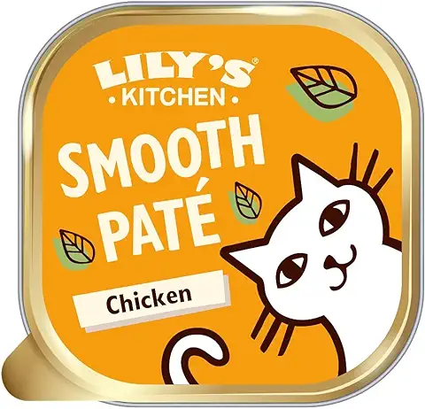 Lilys Kitchen Bandeja de Comida Natural para Gatos con Paté Húmedo para Adultos, Receta de Pollo sin Granos, 19 x 85 g (cena Clásica de Pollo)  