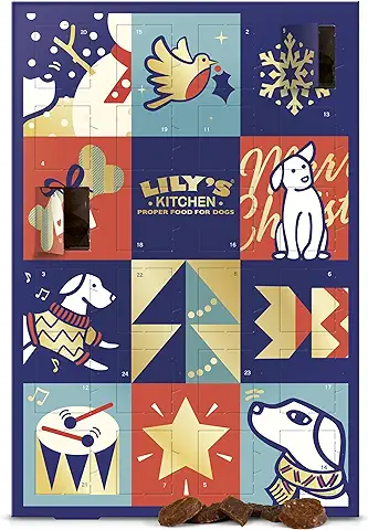 Lily’s Kitchen con Ingredientes Naturales Calendario de Adviento para Perros Adultos con Golosinas de Carne Receta sin Cereales 100 g  