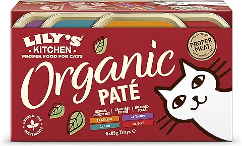 Lily's Kitchen Organic Paté Multipack de Paté Ecológico - Comida Humeda para Gatos 4x 8x85g  